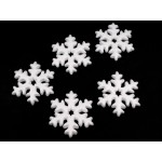 Polystyrene snowflake, white color, diameter 10 cm, set of 5 pieces